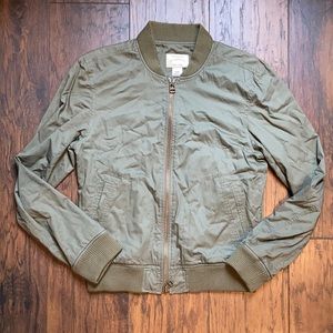 Club Monaco Olive Bomber Jacket